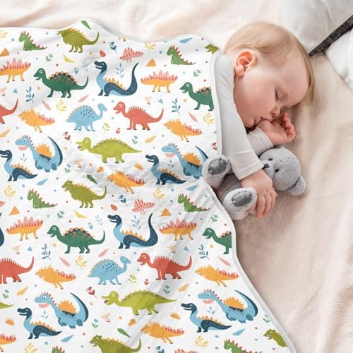 Sanluoli Bear Blanket - 30x40in Cartoon Dinosaur Swaddling Blanket