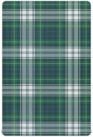 Emelivor Tartan Plaid Green Crib Sheet for Newborn Bedding