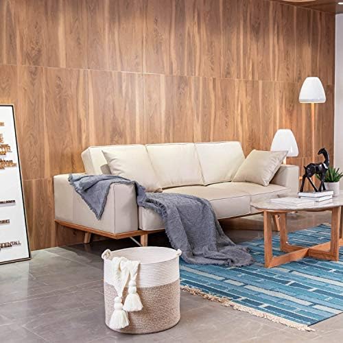 MINTWOOD Design 15 x 142 Inches Woven Cotton Rope Storage Basket