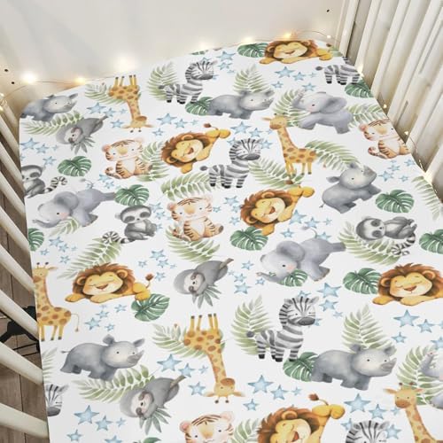 Jungle Friends Crib Sheets for Boy Girl 52x28 1