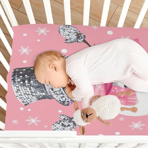 Wassud Snowman Disco Crib Sheets Set