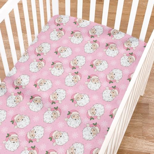 Retro Santa Fitted Crib Sheets 52x28 Inches