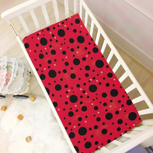 Wassud Red Dot Crib Sheets Set for Boys Girls
