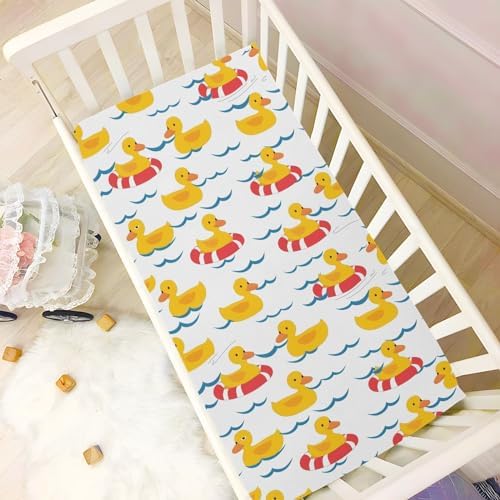 ALAZA Duck Crib Sheets for Baby Girls and Boys