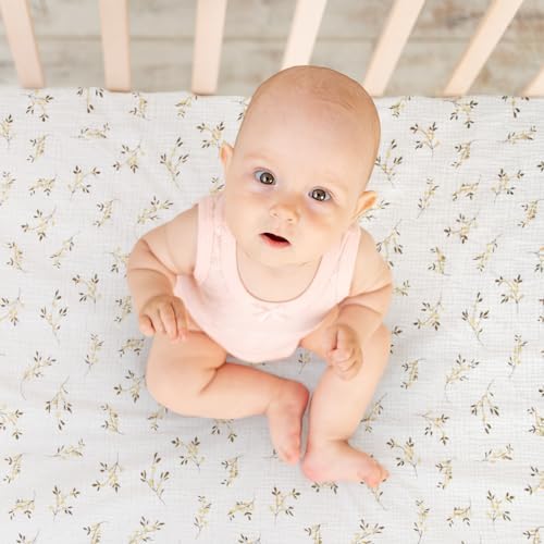 Dormlony Ultra Soft Flower Pattern Crib Sheets 2 Pack