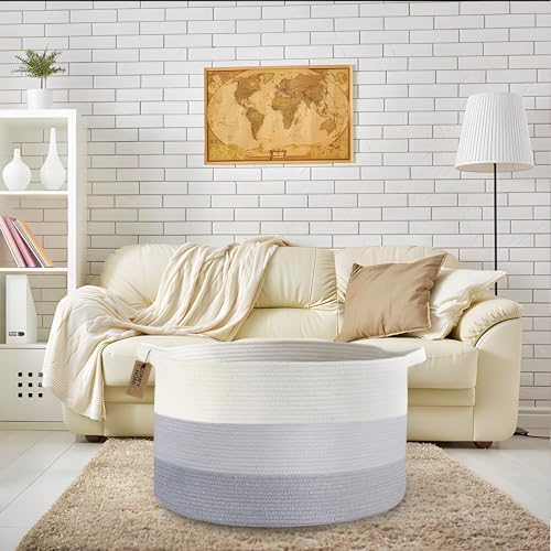 COMFY-HOMI XXXL Laundry Basket - White and Grey