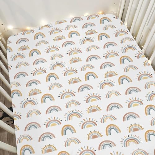 Boho Rainbow Baby Crib Sheets 52x28 Inch