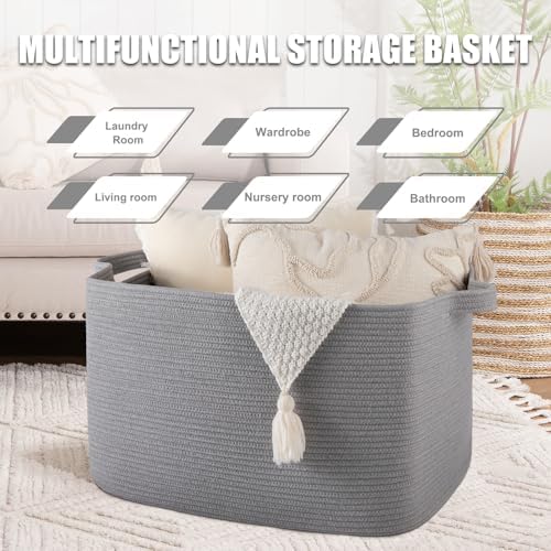 95L Cotton Woven Storage Basket for Baby Room