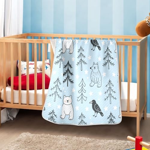 Personalized Nordic Bear Blanket for Baby 30x40in