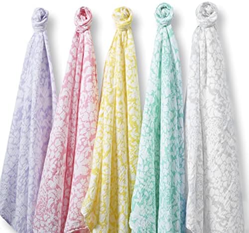 SwaddleDesigns Marquisette Swaddle Blanket Soft Premium Cotton 46x46 Inches