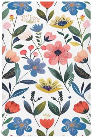 Wassud Colorful Flowers Crib Sheets Set 1