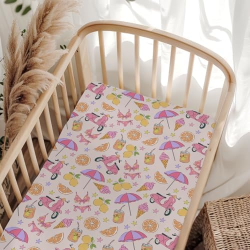 Boho Summer Crib Sheets for Boy Girl 52x28 Inch