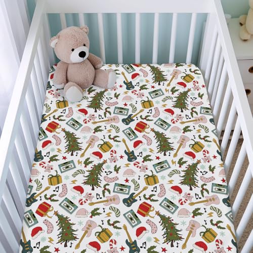 Cute Christmas Music Baby Crib Sheet 52x28