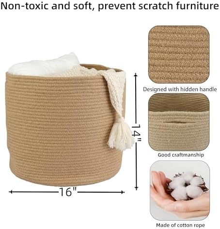 Jute Rope Storage Basket for Kids 16 x 14
