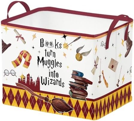 Runtoo Magic Nursery Storage Basket with Spellbook Design