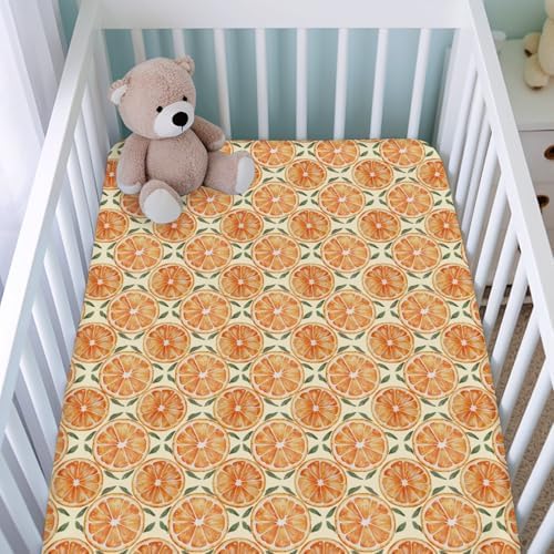 KASTLEE Cute Orange Sweet Fitted Crib Sheets 52x28