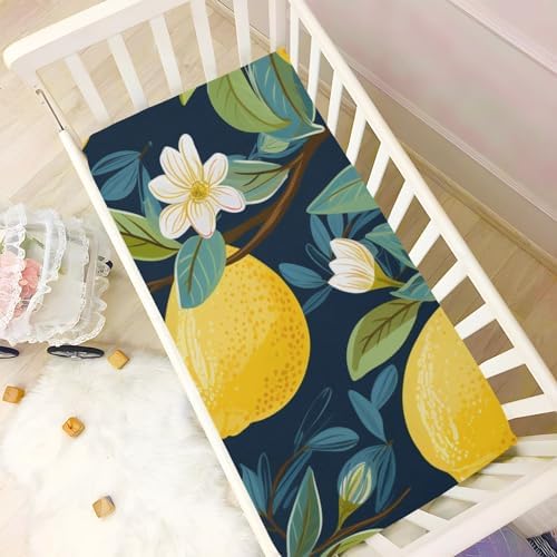 ALAZA Lemon Boho Retro Crib Sheets for Girls and Boys