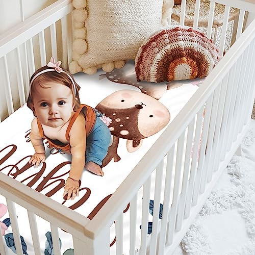 Custom Baby Crib Sheets with Name - 2 Pack Animals Names Design