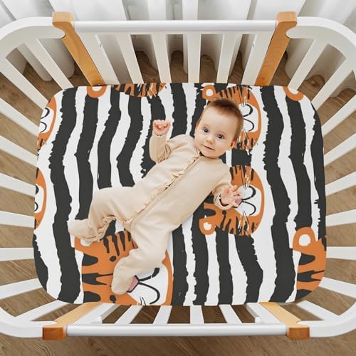 ALAZA Tiger Zebra Crib Sheets for Girls and Boys 1