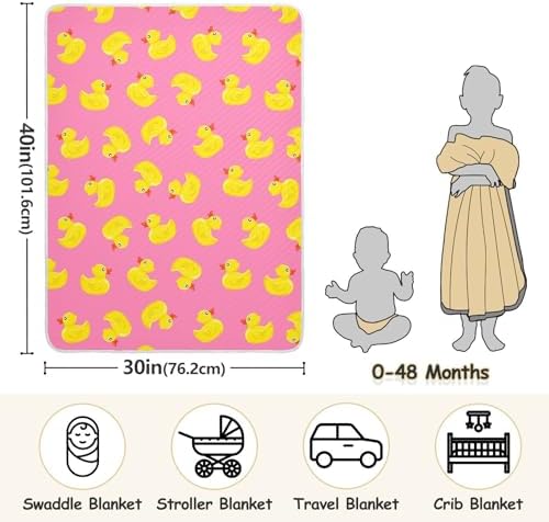 SHJI Baby Swaddle Blanket with Rubber Duck Design
