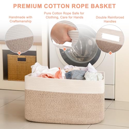 SIXDOVE 75L Cotton Rope Storage Basket for Kids and Baby Room