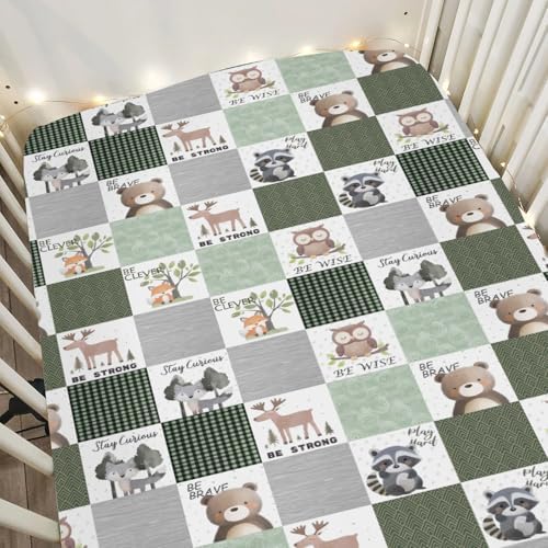 Cute Forest Animal Crib Sheets 52x28 Inch Fitted Mattress Cover