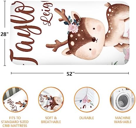 Custom Baby Crib Sheets with Name - 2 Pack Animals Names Design