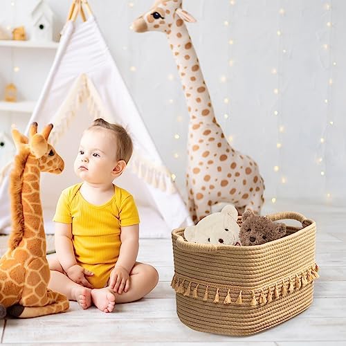 TeoKJ 3 Pack Cotton Storage Baskets with Tassels