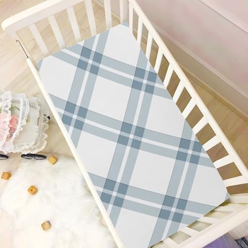 KICPOAY Plaid Crib Sheets for Baby Toddler