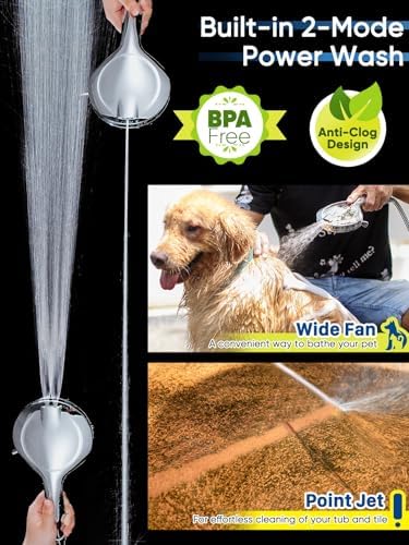 Pavezo High Pressure Handheld Shower Head with 10 Modes and 60 Inch Hose