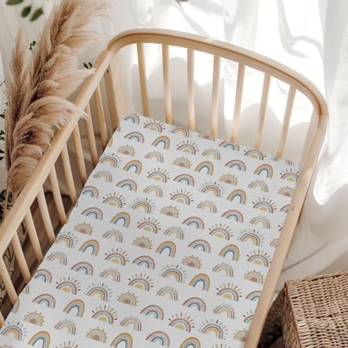 Boho Rainbow Baby Crib Sheets 52x28 Inch