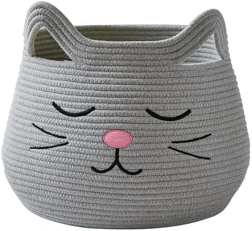 OMERAI Cotton Rope Animal Storage Basket with Handles