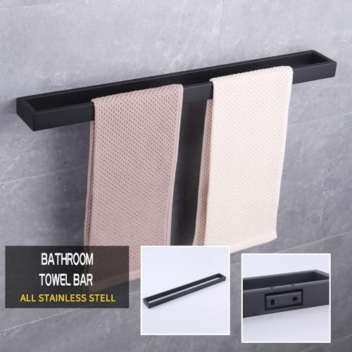 GERZWY 30-Inch Matte Black Towel Bar SUS 304 Stainless Steel