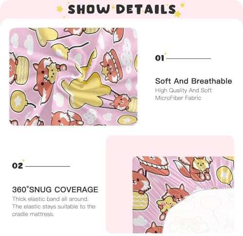 Cute Fox Star Cloud Crib Sheets for Baby Toddler