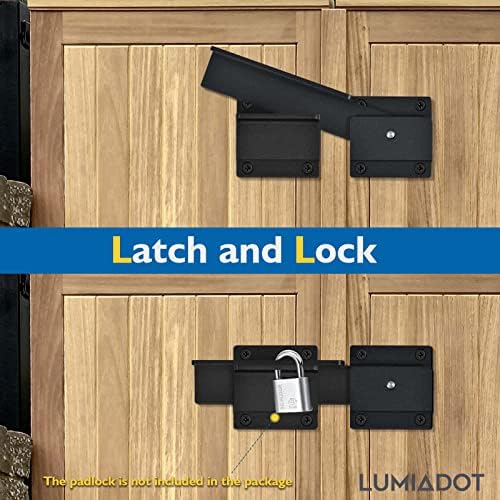 Lumiadot Flip Gate Latch Lock with Padlock Hole 1
