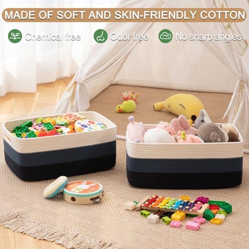 2-Pack Woven Storage Baskets for Shelves and Closets