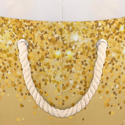 Personalized Yellow Glitter Storage Basket with Handles