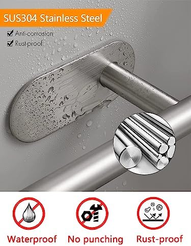 Silvery Adhesive Toilet Paper Holder with Extra Nano Tape