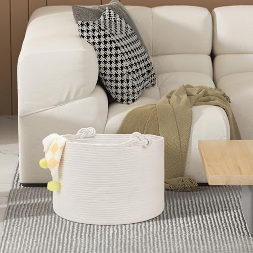 Eblog Large Blanket Basket 20x13 White Woven