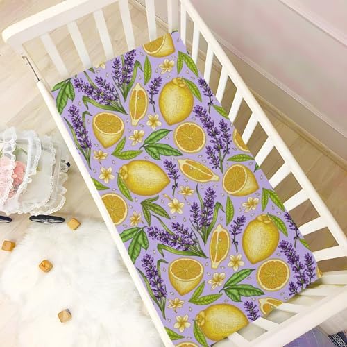 KICPOAY Crib Sheets with Lavender Flowers Design