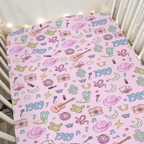 Soft Stretchy Crib Sheets for Boy Girl 52x28 Desert Country Cactus Moon