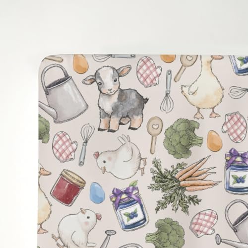 ZoUbqchY Farm Themed Crib Sheets 52x28 Inch