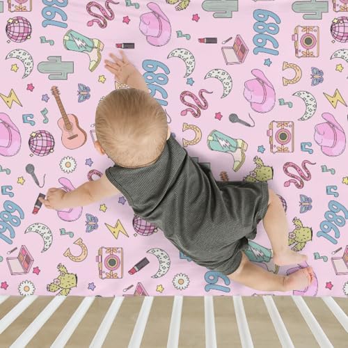 Soft Stretchy Crib Sheets for Boy Girl 52x28 Desert Country Cactus Moon