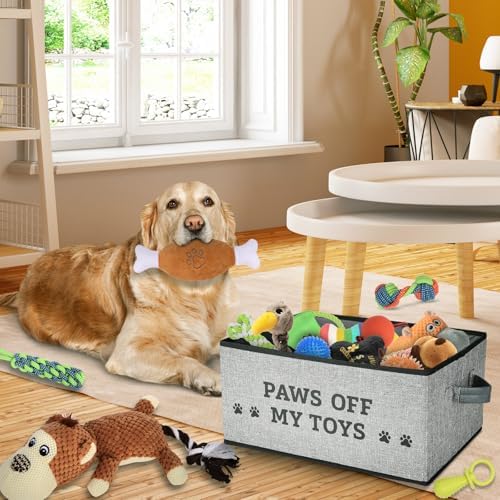 Lukeline Decorative Dog Toy Storage Basket