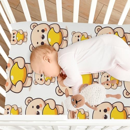 ALAZA Cartoon Bear Lemon Crib Sheets for Kids
