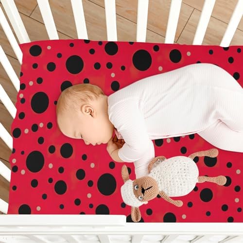 Wassud Red Dot Crib Sheets Set for Boys Girls