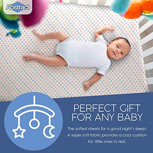 Abstract Cotton Crib Sheets - Soft Fitted Bedding for Baby