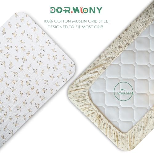 Dormlony Ultra Soft Flower Pattern Crib Sheets 2 Pack