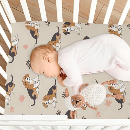 ALAZA Beagle Crib Sheets for Baby Girls and Boys