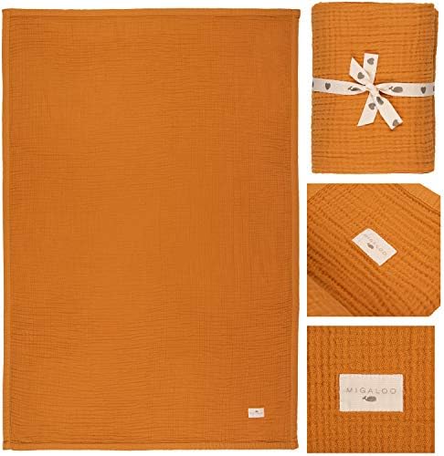 Migaloo Muslin Blanket - 4 Layers 100 Cotton Tangerine